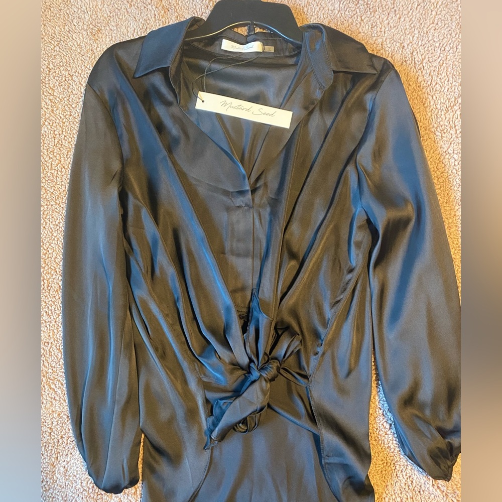 Satin black blouse